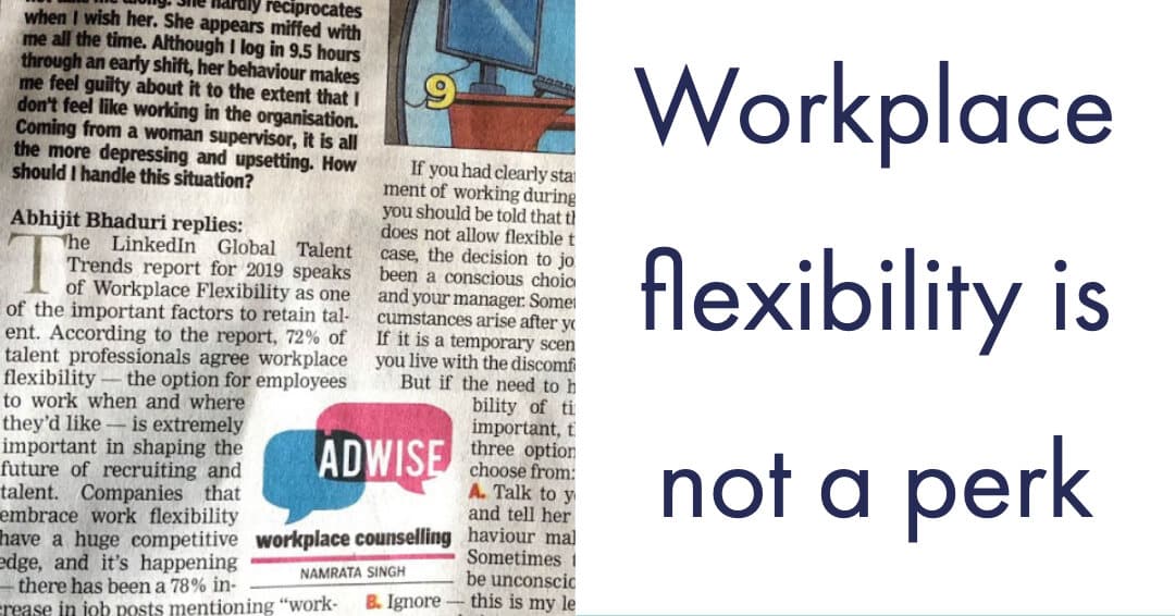 ‘My boss agreed to flexi-hours but now appears miffed’