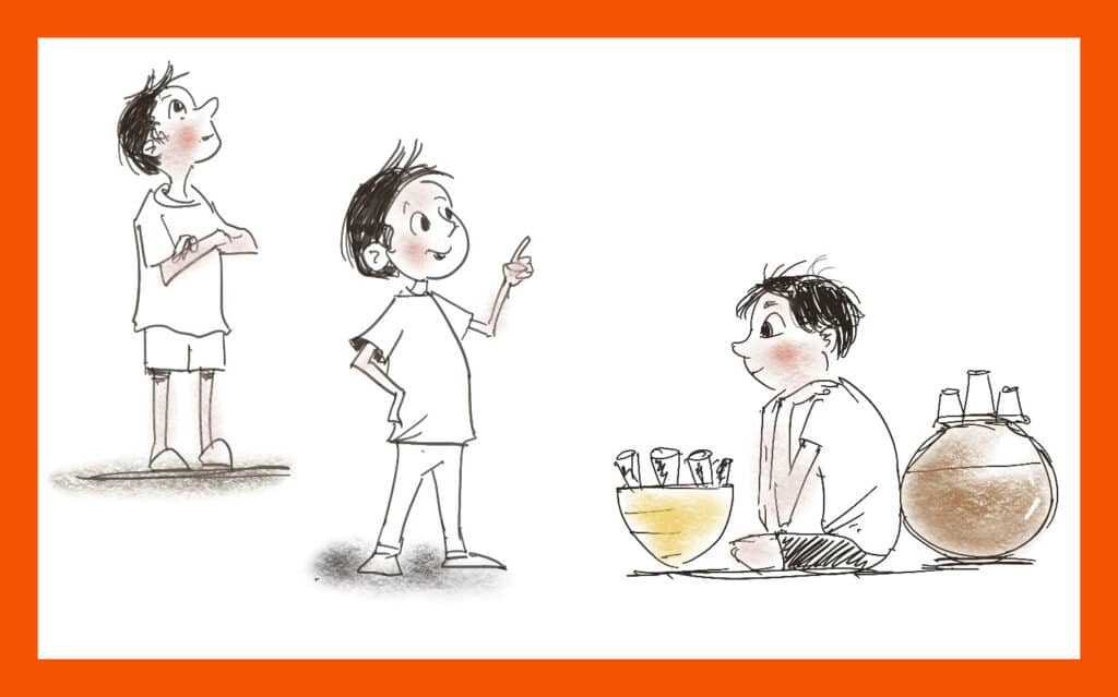 The first thought I had was to think of the very quiet eight year old kid who practically lived in an imaginary world. 