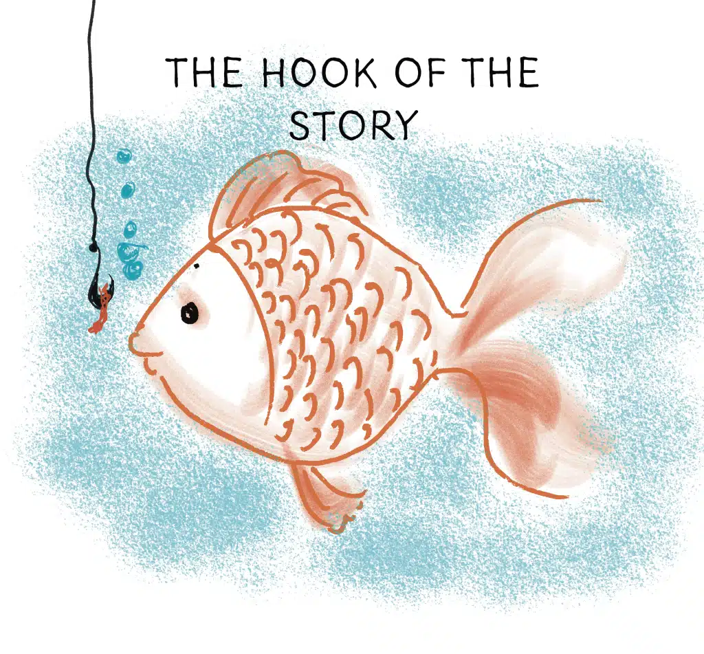 A fish intrigued by a baited hook symbolizes storytelling's power. Embrace the "Think Like a Filmmaker" approach for attention-winning L&D.